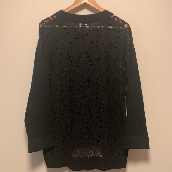 Black Zara Knit sweater with see through lace back and shoulders - Picture 3 of 3